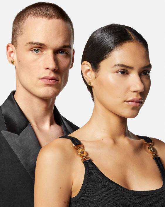 aur cald cercei cu tip medusa Versace bărbați accesorii 40L61689