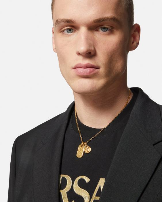 aur la greca tag necklace Versace bărbați accesorii 40L61688
