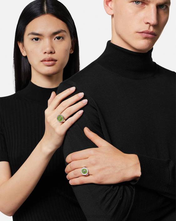 verde inel medusa email Versace bărbați accesorii 40L61684