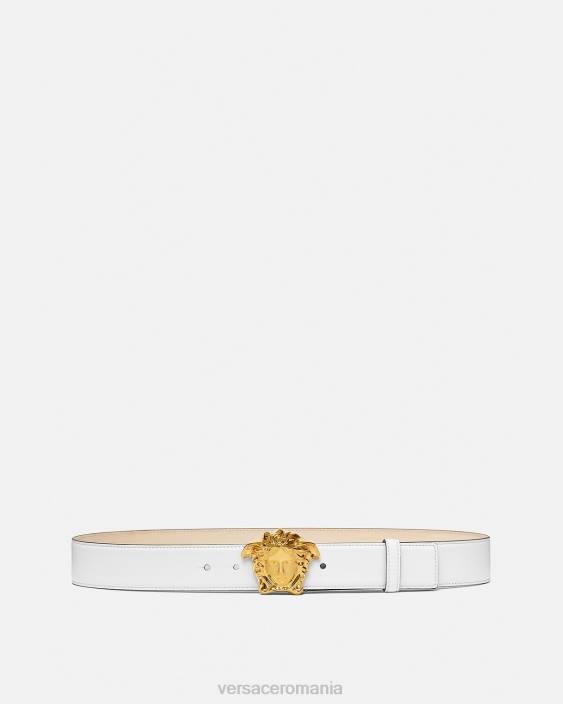 aur alb centura din piele la medusa Versace bărbați accesorii 40L61622