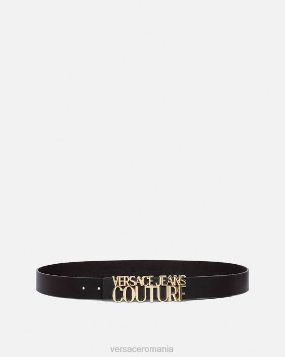 auriu si negru centura cu sigla cu litere Versace bărbați accesorii 40L62477