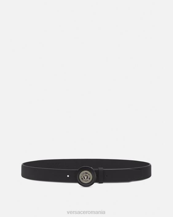 negru centură cu emblemă în V Versace bărbați accesorii 40L62484