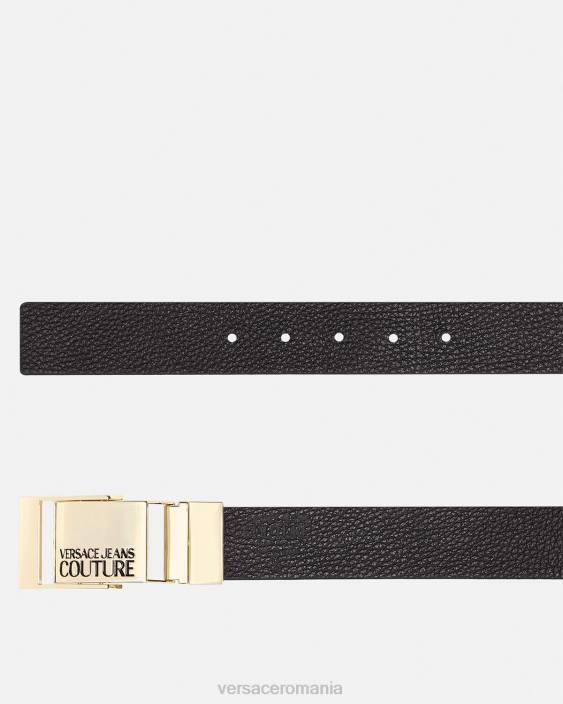 negru centura cu logo Versace bărbați accesorii 40L62509