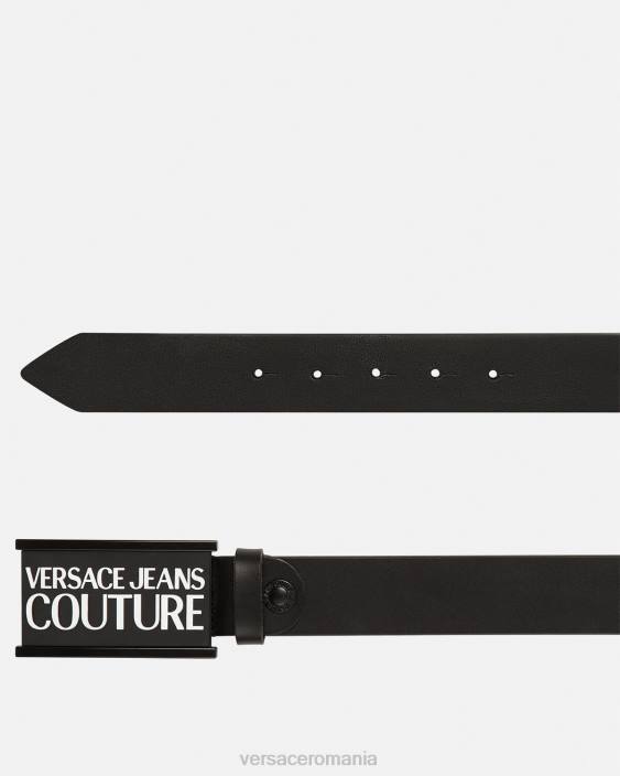 negru centura cu logo Versace bărbați accesorii 40L62510