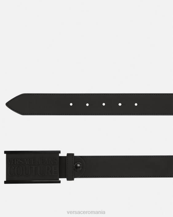 negru centura cu logo ton Versace bărbați accesorii 40L62508