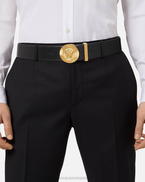 negru curea din piele medusa biggie Versace bărbați accesorii 40L61611