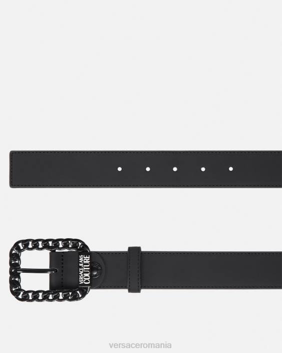 negru curea tonală cu lanț Versace bărbați accesorii 40L62501