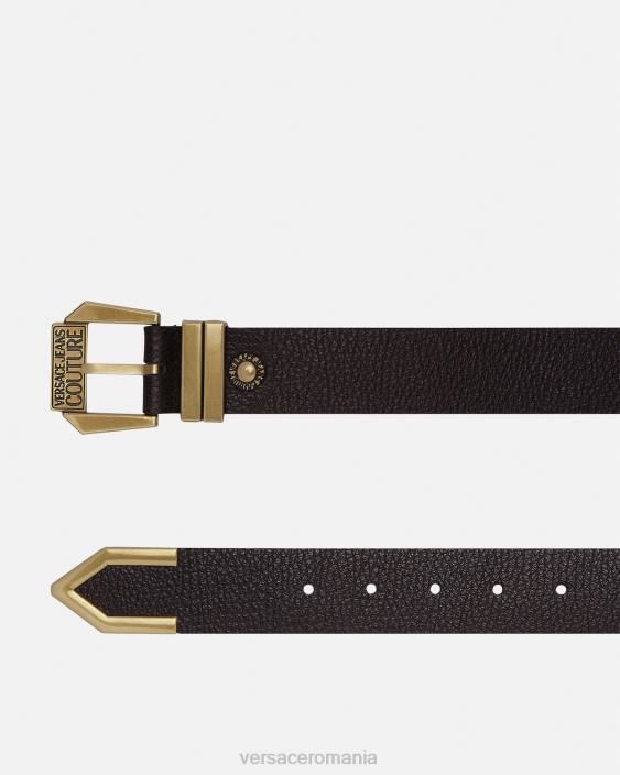 negru si auriu centura cu logo Versace bărbați accesorii 40L62500