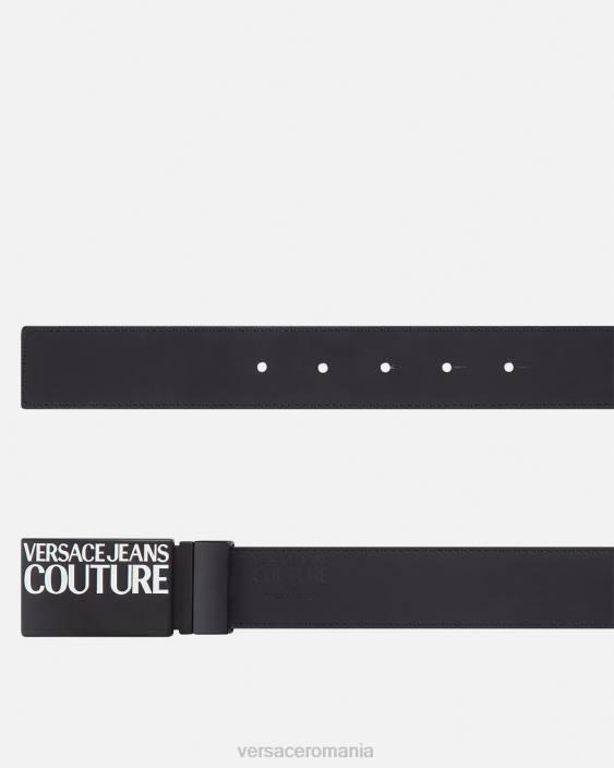 negru si gri centura reversibila cu logo couture Versace bărbați accesorii 40L62507
