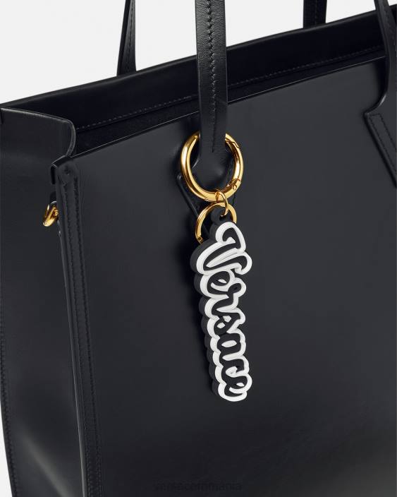 negru breloc din silicon cu logoul universității Versace bărbați accesorii 40L61665