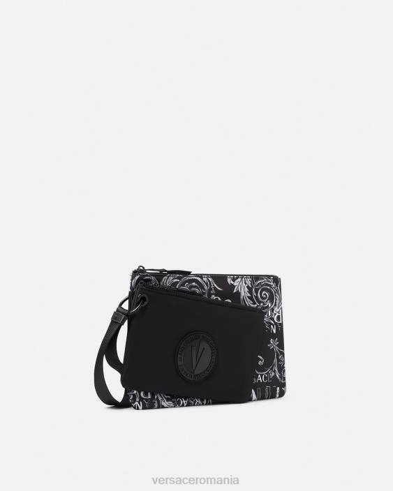 negru si gri husă cu emblemă în V cu logo dublu Versace bărbați accesorii 40L62496