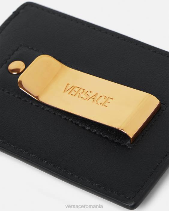 negru suport card medusa Versace bărbați accesorii 40L61638