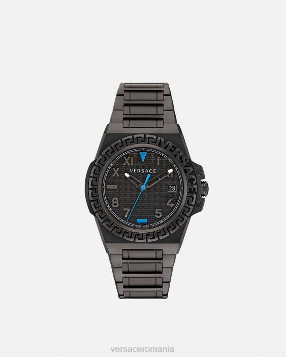 negru ceas greca reactie Versace bărbați accesorii 40L61711