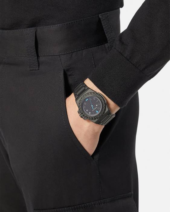 negru ceas greca reactie Versace bărbați accesorii 40L61711