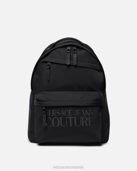 negru rucsac cu logo couture Versace bărbați accesorii 40L62490