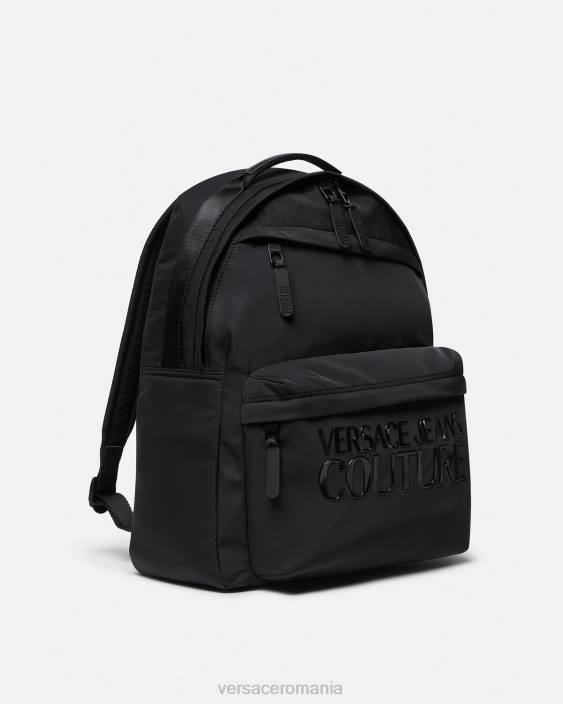 negru rucsac cu logo couture Versace bărbați accesorii 40L62490
