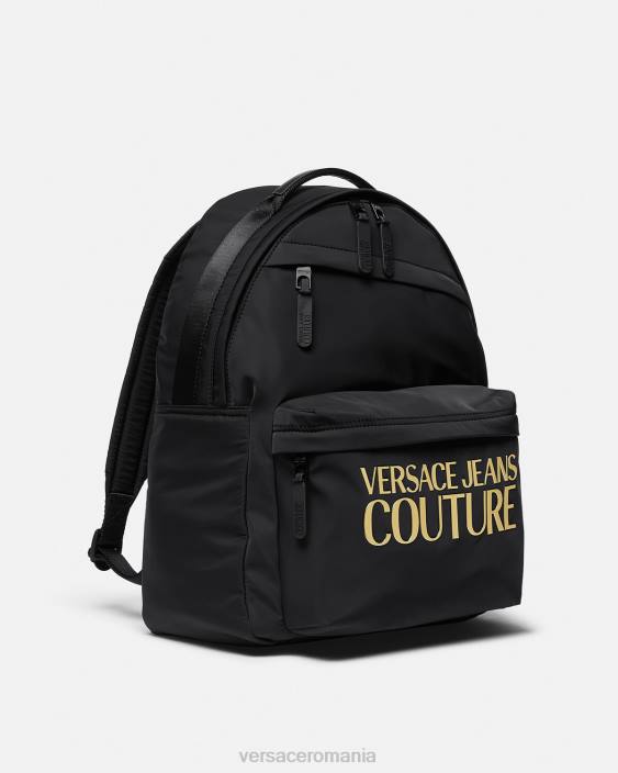 negru si auriu rucsac cu logo couture Versace bărbați accesorii 40L62492