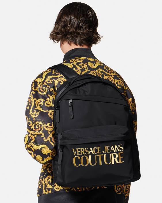 negru si auriu rucsac cu logo couture Versace bărbați accesorii 40L62492