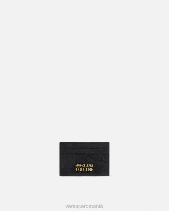 negru suport card cu logo Versace bărbați accesorii 40L62475