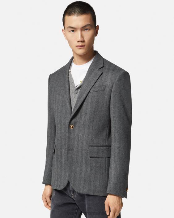 gri blazer medusa din cașmir Versace bărbați îmbrăcăminte 40L61263