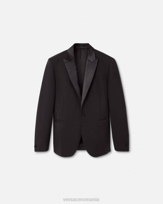 negru blazer formal din lână Versace bărbați îmbrăcăminte 40L61260