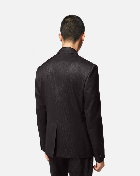 negru blazer jacquard la greca Versace bărbați îmbrăcăminte 40L61277