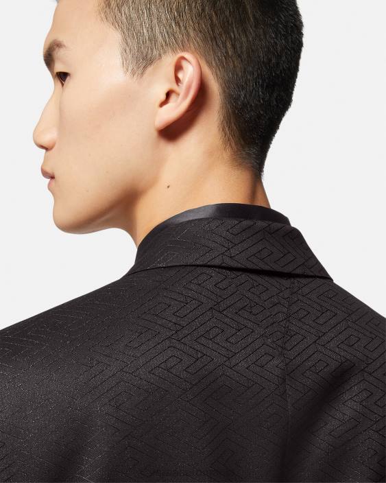 negru blazer jacquard la greca Versace bărbați îmbrăcăminte 40L61277
