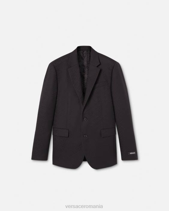 negru la greca tailored blazer Versace bărbați îmbrăcăminte 40L61264