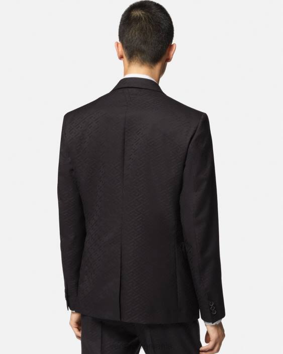 negru la greca tailored blazer Versace bărbați îmbrăcăminte 40L61264