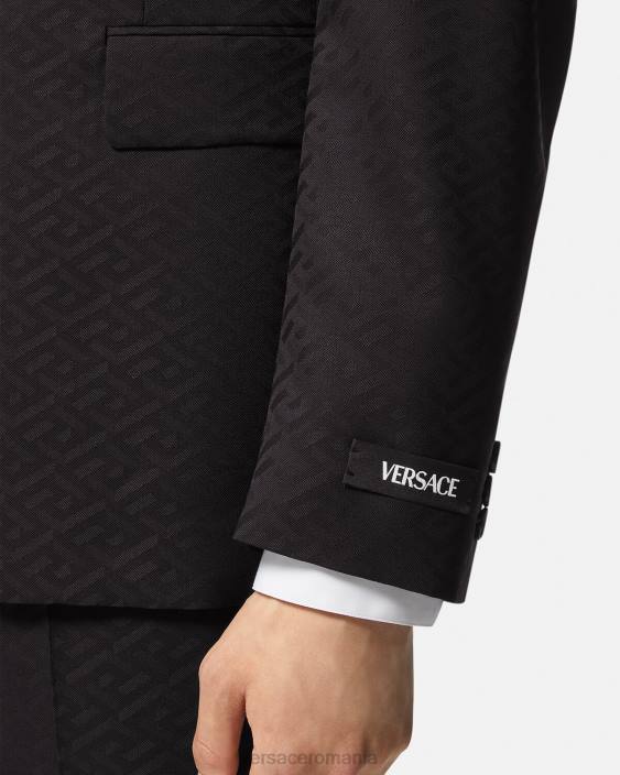 negru la greca tailored blazer Versace bărbați îmbrăcăminte 40L61264