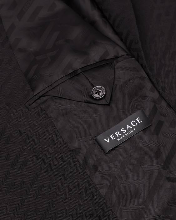 negru la greca tailored blazer Versace bărbați îmbrăcăminte 40L61264
