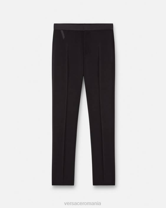 negru pantaloni formali din amestec de mohair Versace bărbați îmbrăcăminte 40L61261
