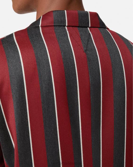 roșu și gri blazer cu un singur piept cu dungi Versace bărbați îmbrăcăminte 40L61271