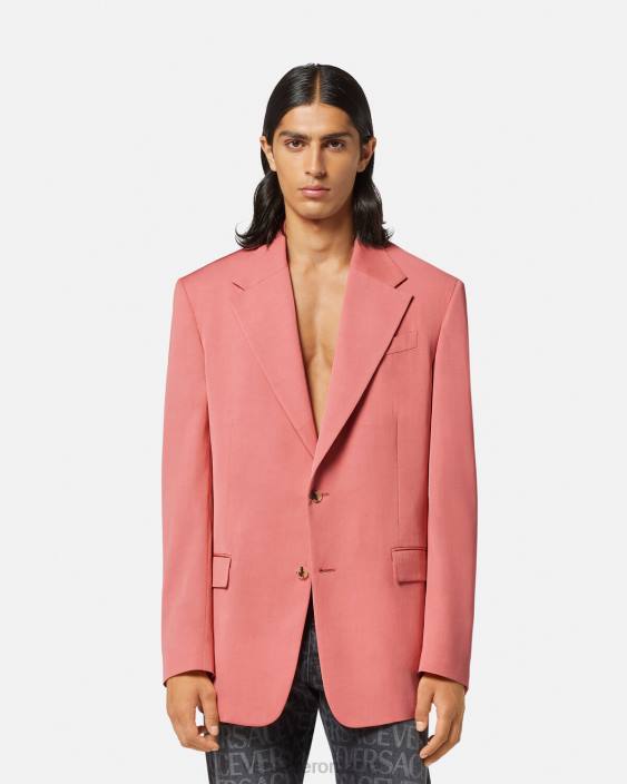 roz blazer cu un singur piept Versace bărbați îmbrăcăminte 40L61272