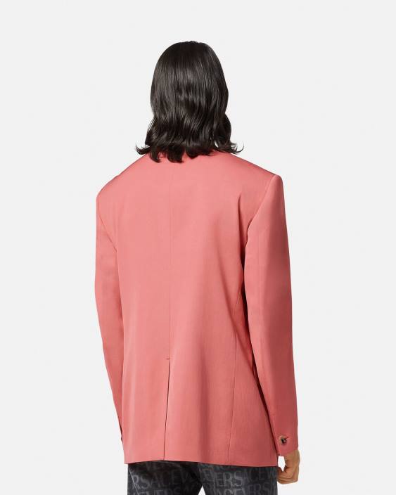 roz blazer cu un singur piept Versace bărbați îmbrăcăminte 40L61272