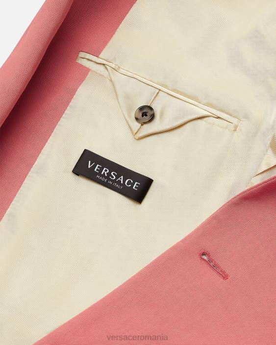 roz blazer cu un singur piept Versace bărbați îmbrăcăminte 40L61272