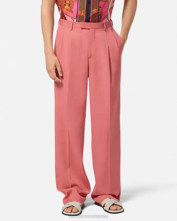 roz pantaloni formali cu picioare late Versace bărbați îmbrăcăminte 40L61274