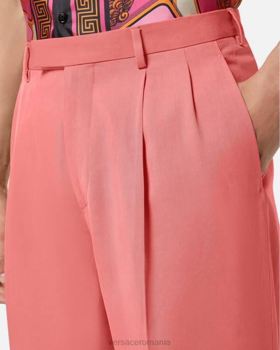 roz pantaloni formali cu picioare late Versace bărbați îmbrăcăminte 40L61274