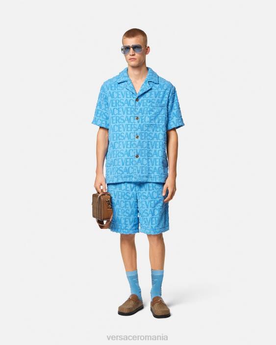 albastru deschis peste cămașă de prosop Versace bărbați îmbrăcăminte 40L61280