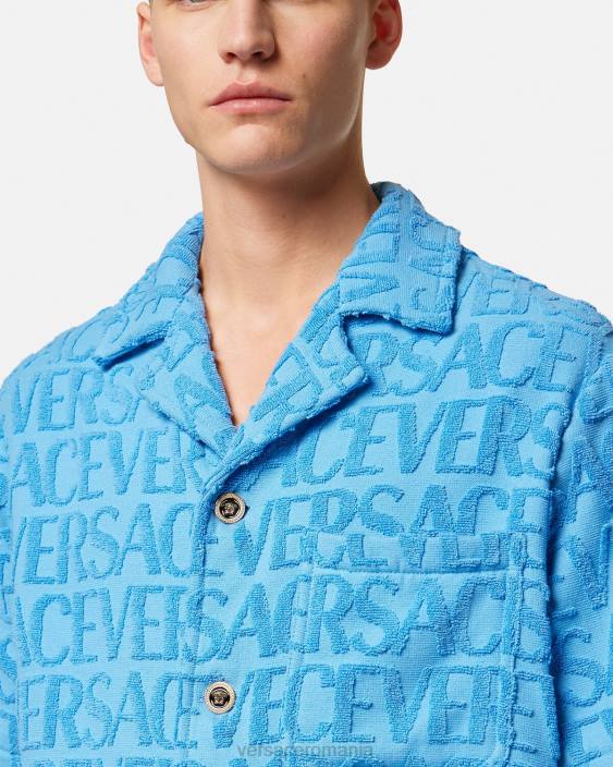 albastru deschis peste cămașă de prosop Versace bărbați îmbrăcăminte 40L61280