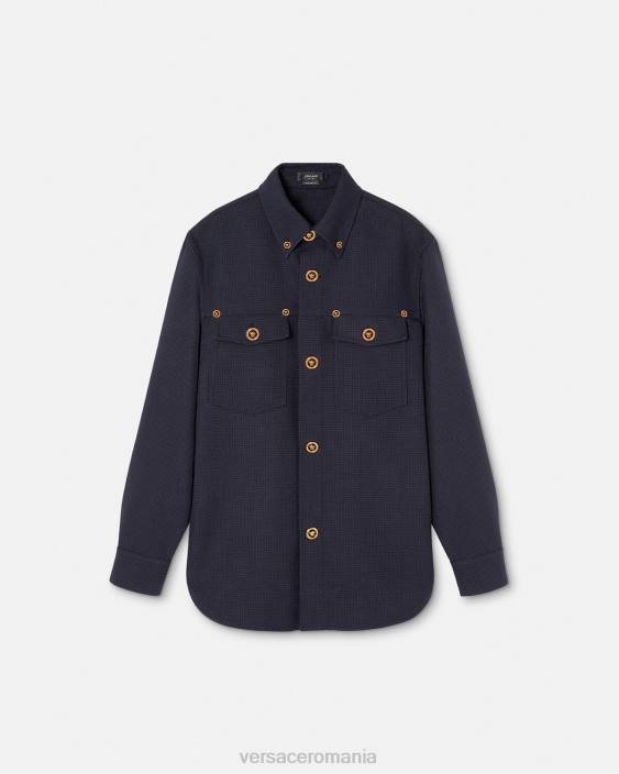 albastru peste cămașă medusa din picioare de găin Versace bărbați îmbrăcăminte 40L61322