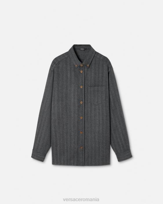 gri supracămașă din cașmir medusa Versace bărbați îmbrăcăminte 40L61302