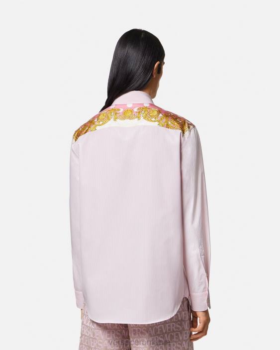 imprimare cămașă baroc în dungi Versace bărbați îmbrăcăminte 40L61294