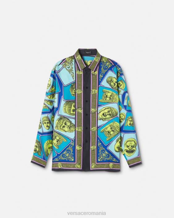 imprimare cămașă de mătase le maschere Versace bărbați îmbrăcăminte 40L61305