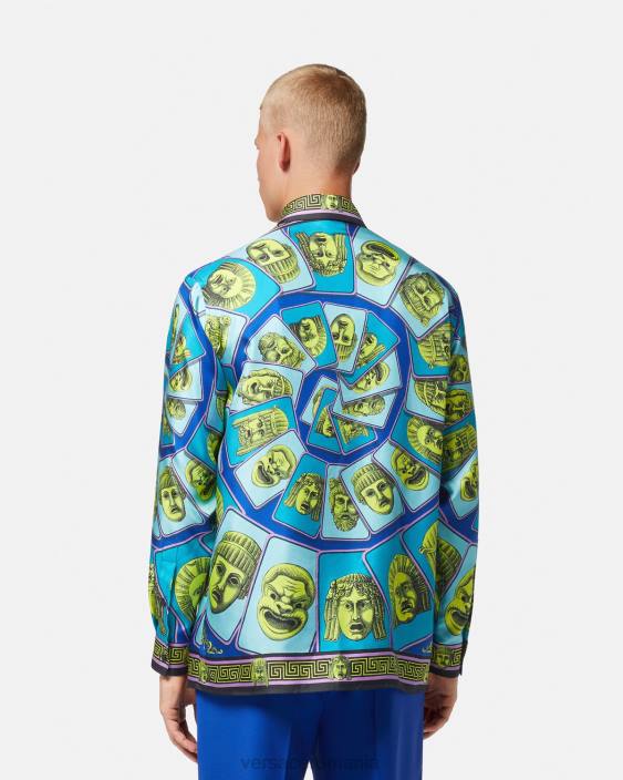 imprimare cămașă de mătase le maschere Versace bărbați îmbrăcăminte 40L61305