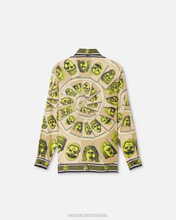 imprimare cămașă de mătase le maschere Versace bărbați îmbrăcăminte 40L61306