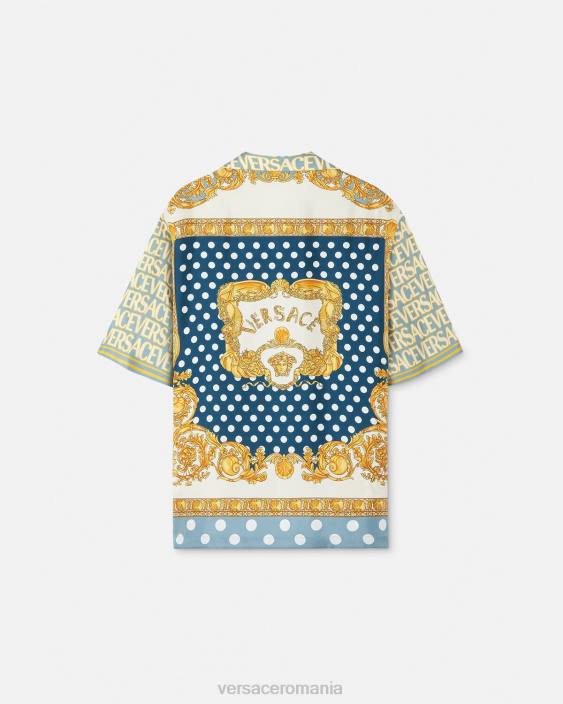 imprimare cămașă de mătase peste tot Versace bărbați îmbrăcăminte 40L61285
