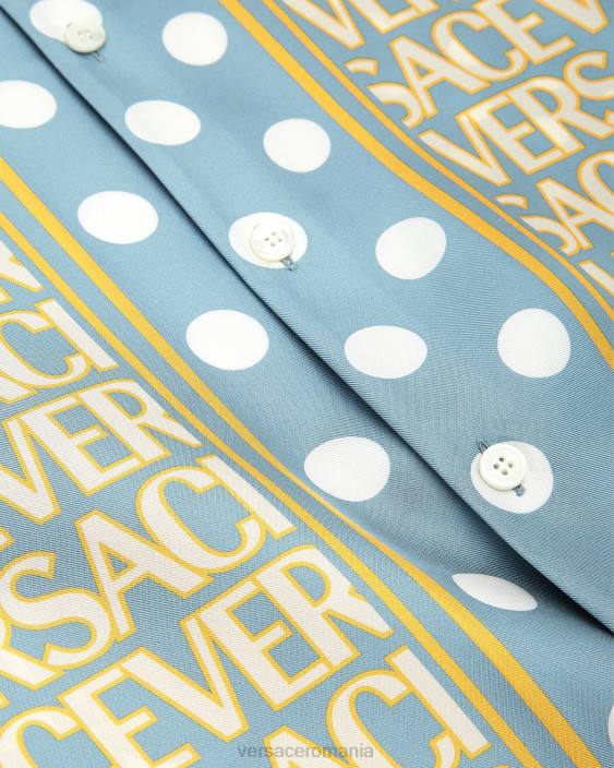 imprimare cămașă de mătase peste tot Versace bărbați îmbrăcăminte 40L61285