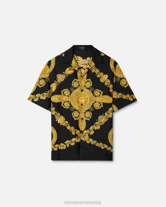 imprimare cămașă din mătase maschera baroque Versace bărbați îmbrăcăminte 40L61311