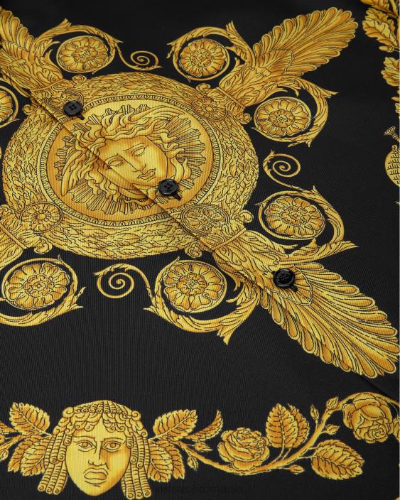 imprimare cămașă din mătase maschera baroque Versace bărbați îmbrăcăminte 40L61311